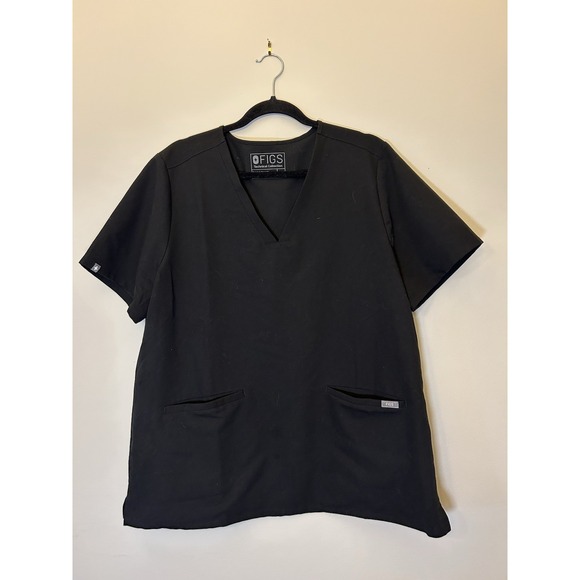 Figs Women's Technical Collection Uniform Work Scrubs Top Black Size XXL - Picture 1 of 5
